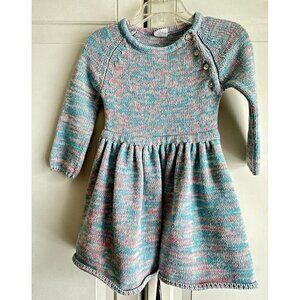 Egg by Susan Lazer Girl’s Size 2 Long Sleeve Pink Green Knit Dress